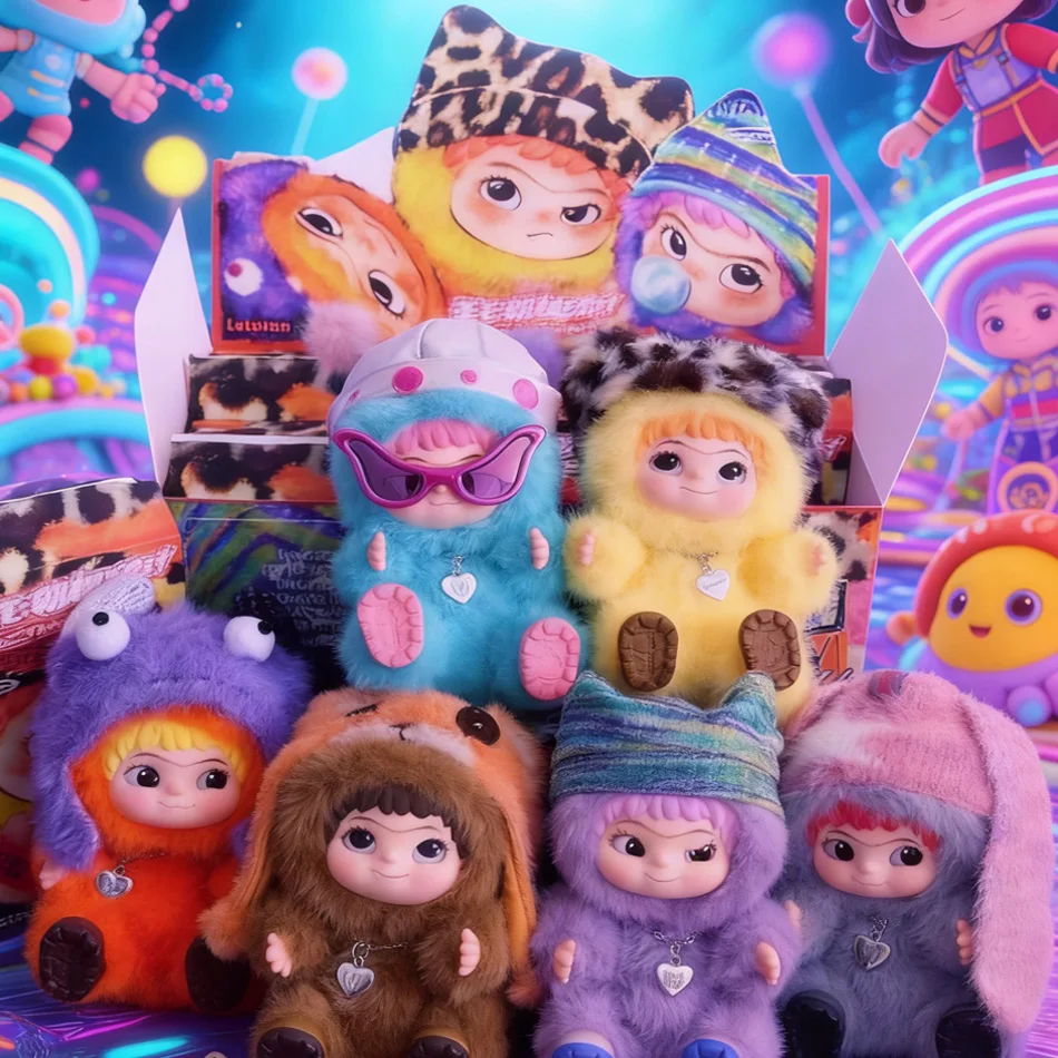 

Новинка 2026: Мягкая игрушка-фигурка Wakuku Fuzzy Trendy Fun Party, милая кукла-подвеска для сумки, подарочная коробка-сюрприз, игрушка-сюрприз в пакете ﻿