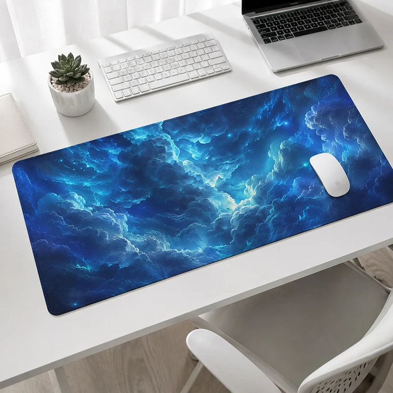Mouse Pad Blue Thunderstorm Clouds Gamer printon demand Custom Computer Home Mousepad XXL Mouse Mat Carpet Non-Slip Office