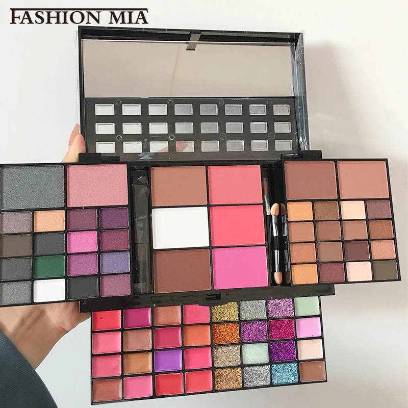 

74 Color/Box Eyeshadow Makeup Set Waterproof Eyeshadow Palette Professional Lip Gloss Kits Blush Foundation Makeup maquillaje