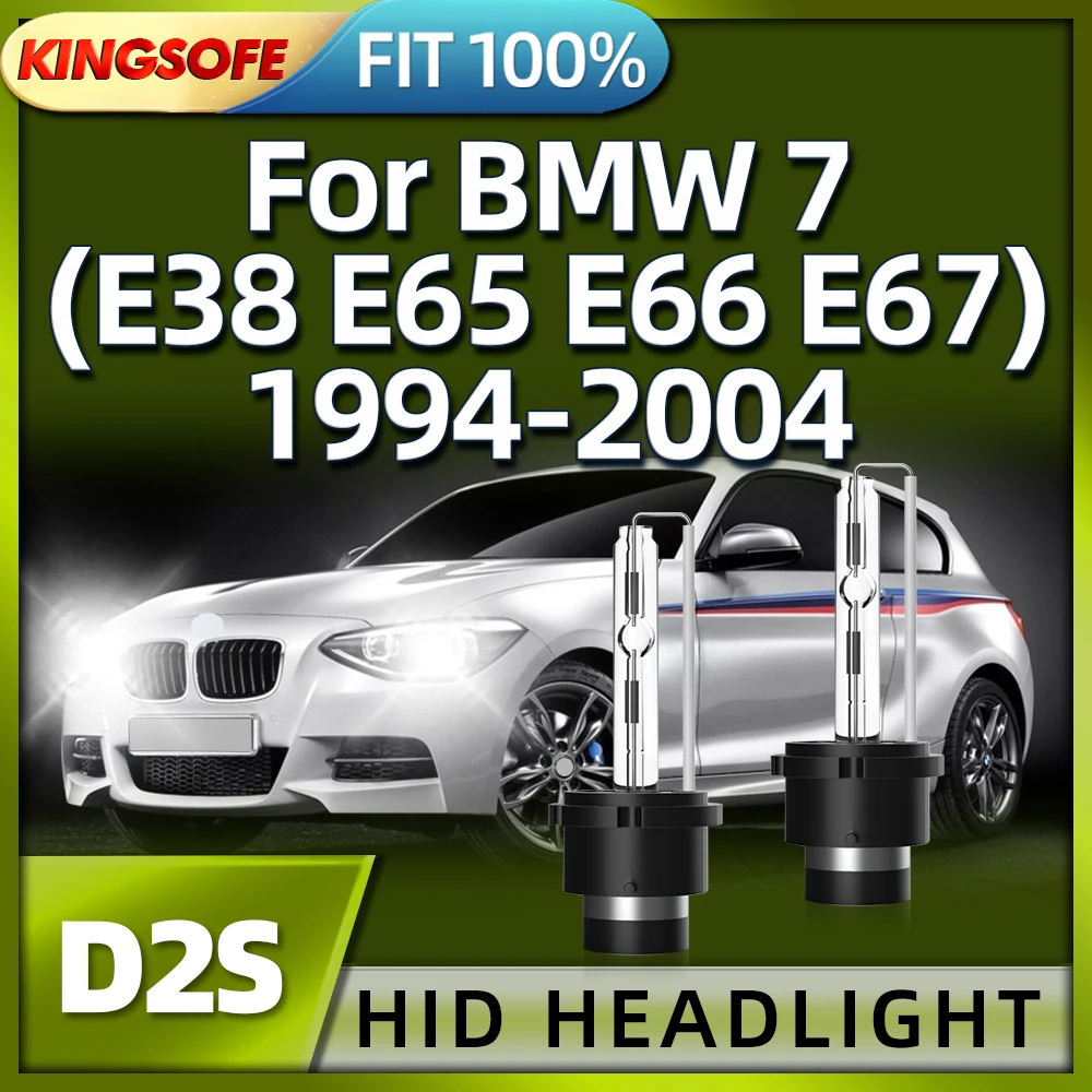 

KINGSOFE 2Pcs D2S 6000K HID Bulb Xenon Headlight Car Lamp For BMW 7 E38 E65 E66 E67 1994 97 1998 1999 2000 2001 2002 2003 2004