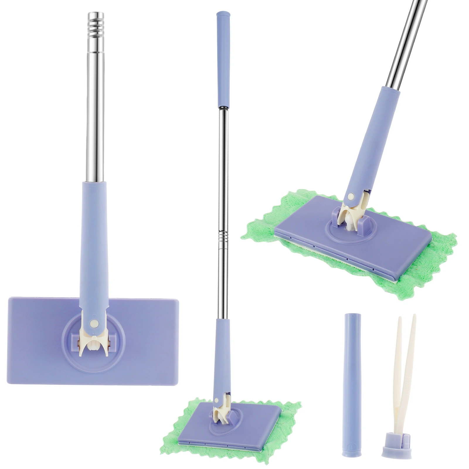 

Microfiber Dust Mop Auto Cloth Changing Mini Mop 360°Rotating Flat Floor Mop Compatible Multifunctional Portable Large Flat Mop