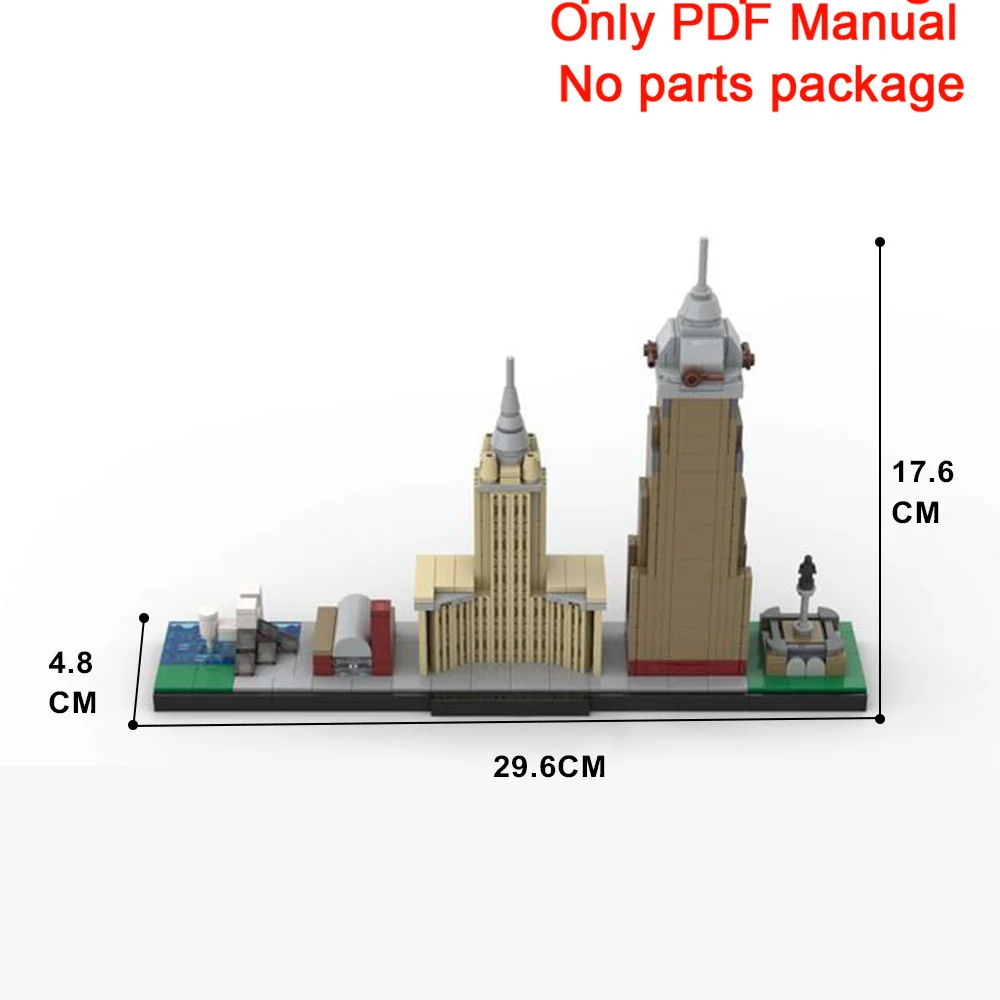 MOC Model Cleveland Skyline Building Blocks PDF manuale City Architecture Parts List (solo manuale PDF, senza parti)