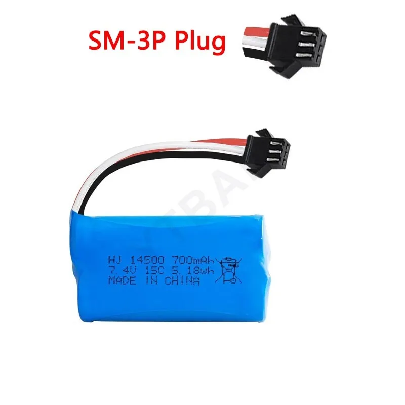 7.4 فولت 14500 700 مللي أمبير بطارية ليثيوم متوافقة 4WD MN82 تسلق على الطرق الوعرة مركبة شاحنة خفيفة لنقل السلع التحكم عن بعد بطارية السيارة