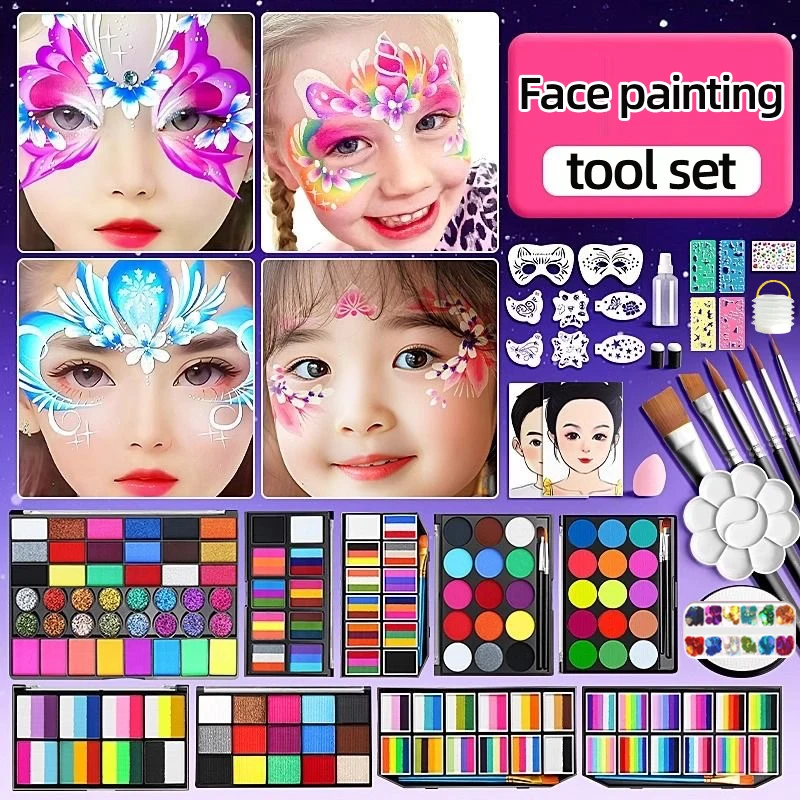 Skin Flash Painting Pigment Kit Makeup Non Toxic Water Paint Oil for Christmas Halloween Carnival Vibrant Party for Kid & Adult