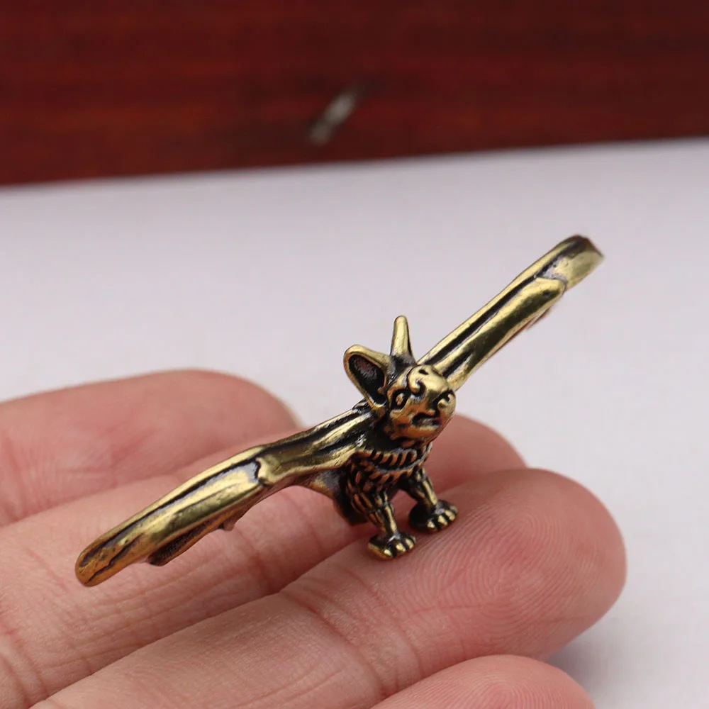 Brass Flying Bat Figurines Miniatures Desktop Ornaments Vintage Handicraft Home Decorations Crafts Micro Landscape Accessories view 6