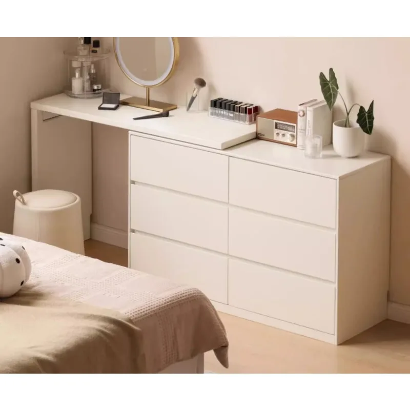 

Solid wood makeup table cream style bedroom retractable dresser