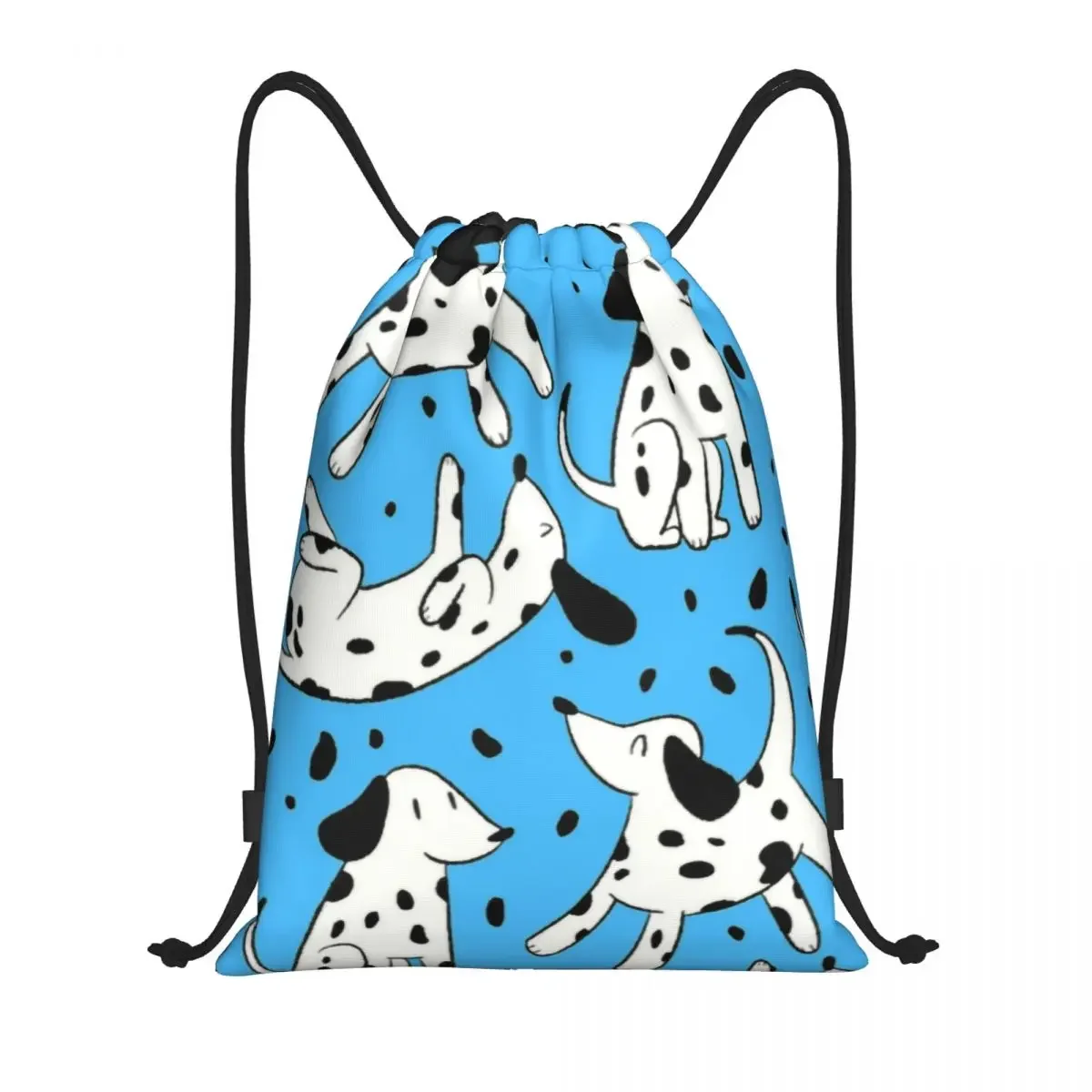 Mochila com cordão para amantes de cães Dálmatas, Pacote leve para academia, Sacos esportivos para treinamento, Padrão de cães fofos