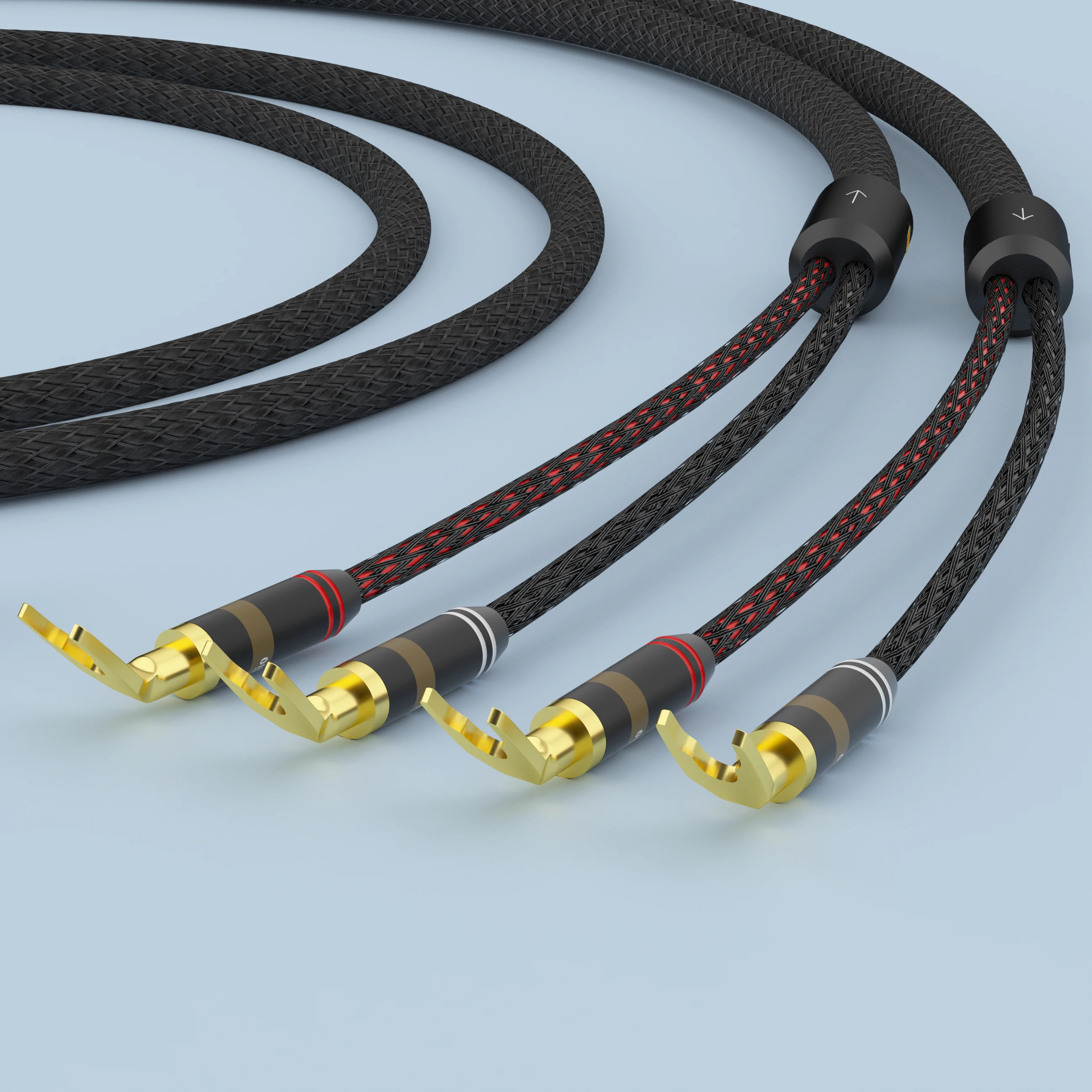 Monosaudio S801 Bi-Wire Speaker Cable - High-Purity OFC Oxygen-Free Copper, Hi-Fi Audiophile Grade for Home Theater/Amplifier