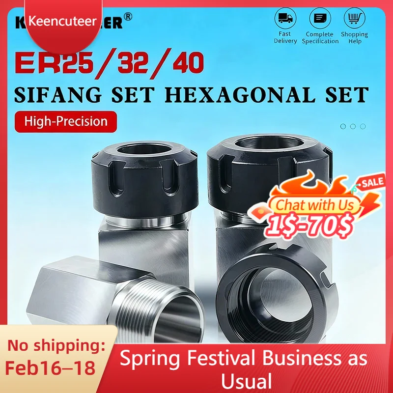 ER Square Hex Collet Block ER/25/32/40 Block Chuck Holder Workholding Holder for CNC Lathe Engraving Machine