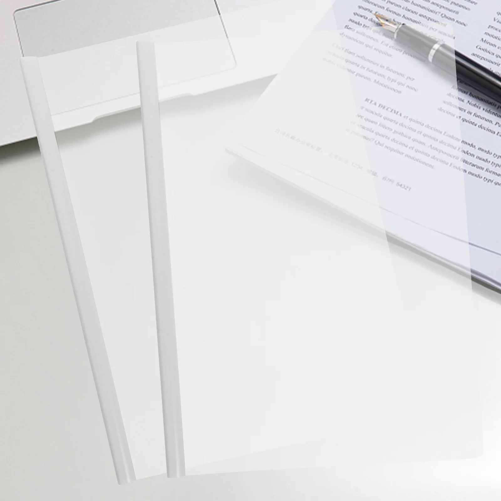 

10Pcs File Folder Sliding Bar Transparent Report Covers A4 Business Document Organizer Office Paper Holder Clip