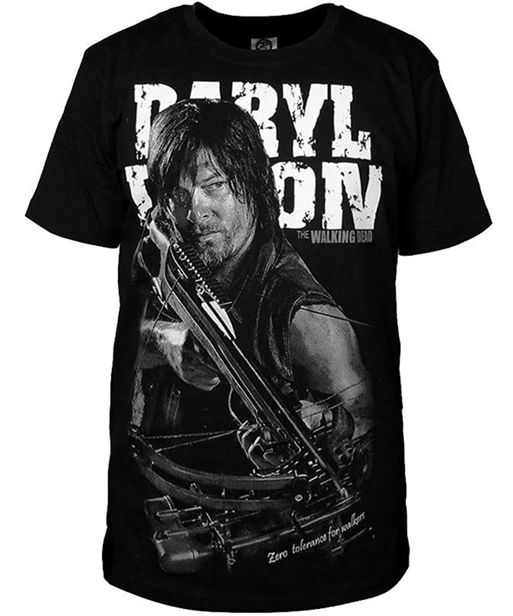 Walking TV Dead Daryl Cosplay T shirt Dixon Roleplay Fantasia Adult Men Summer Black Casual Short Sleeve Shirt O-Neck Top Tees