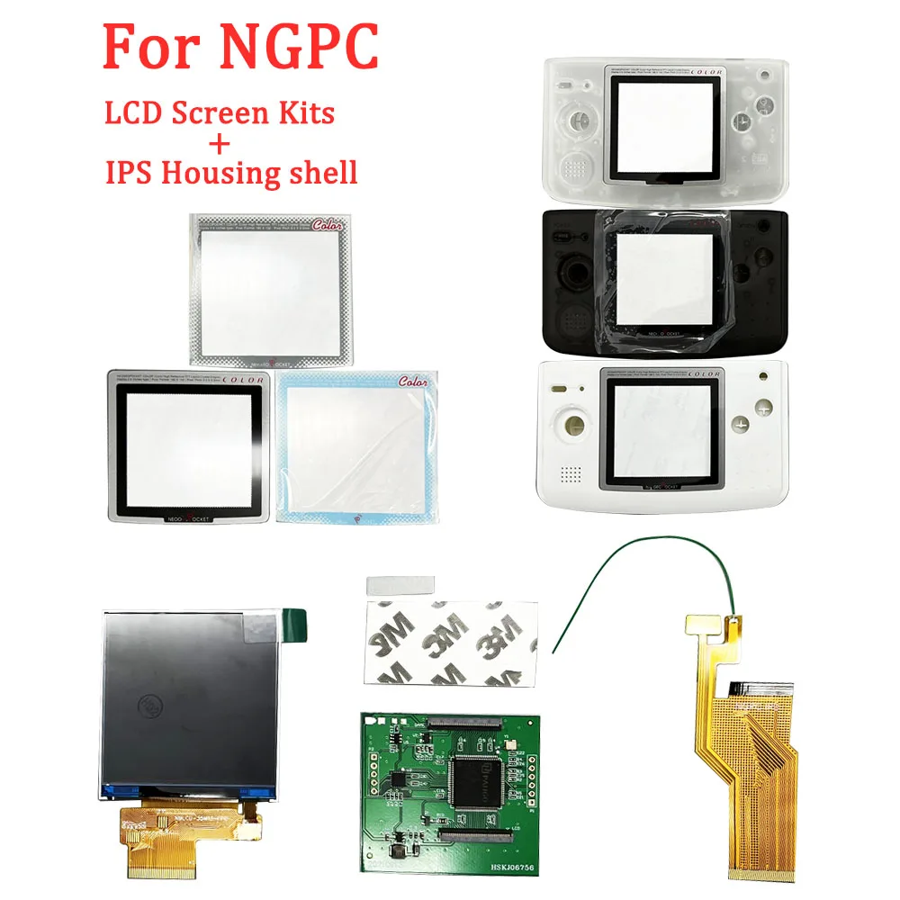 New 2.6'' Original Size IPS LCD Screen Kits With Shell For Neo Geo Pocket Color Thin and Small NGPC LCD, Need Not To Cut Shell