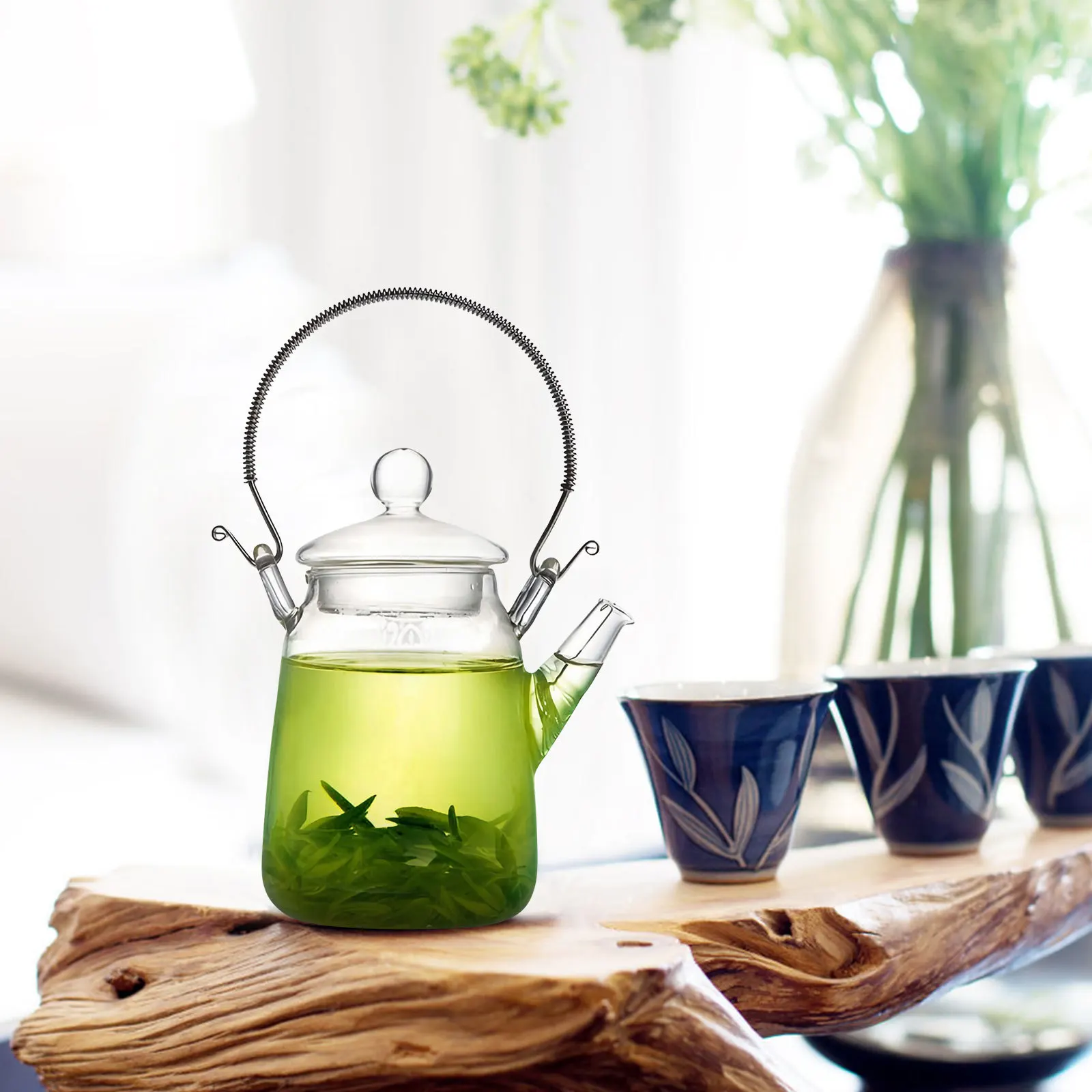 

Cooling Water Container Glass Kettle Tea Clear Stovetop Stainless Steel Pot Hot