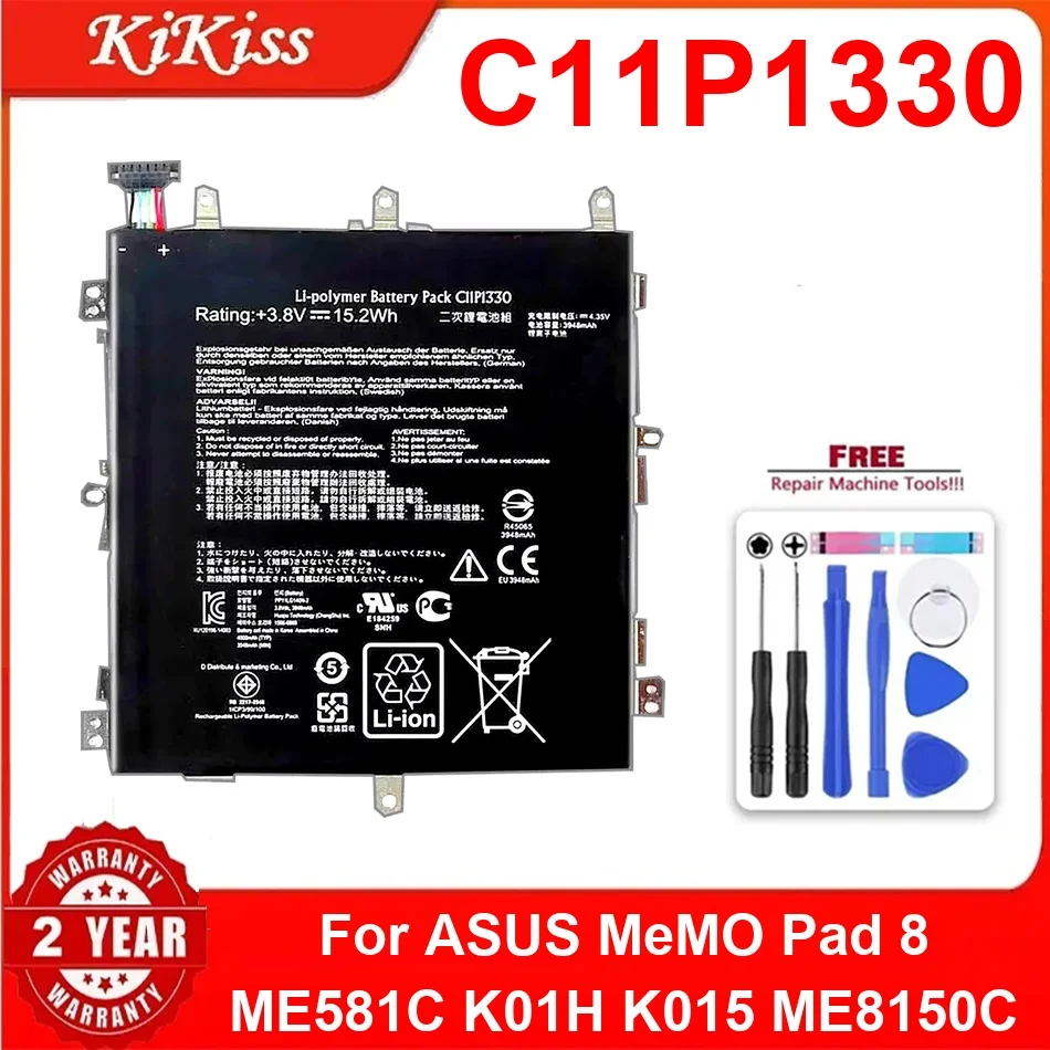 

Rechargeable Fast-Charging Tablet Battery C11P1330 For Asus Memo Pad 8 ME581C K01H K015 ME8150C 3948Mah