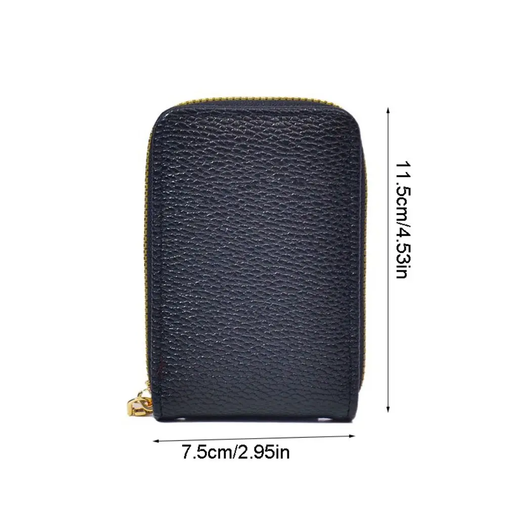 PU Leather Business Card Holder Ins Multi-position Card Case ID Credit Card Holder Coin Purse Zipper Card Protect Case Outdoor