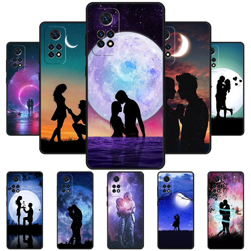 Moon Love Valentine Galaxy Phone Case For Redmi Note 11 EPro 11S 10T 9S Promax 8 Pro Xiaomi Mi 11 12X 12S Ultra Cover