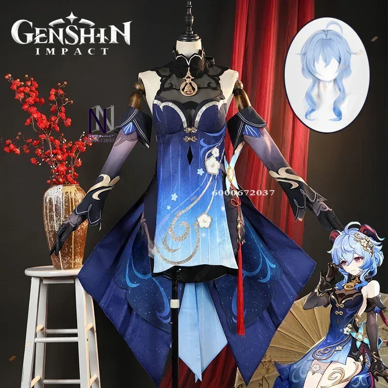 

Genshin Impact Ganyu Cosplay Costume Wig Dress Twilight Blossom Uniform Lantern Rite Liyue Seven Stars Halloween Women Hot Sale