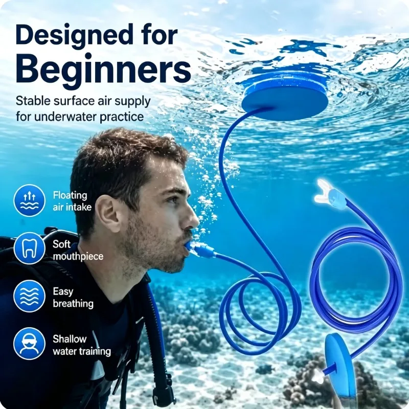 Foldable Dry Snorkel Silicone Anti Choking Swimming Snorkel Single Tube Snorkeling Breathing Tube for Wimming Diving