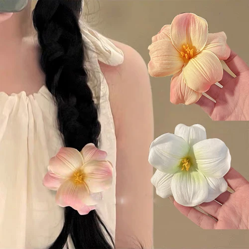 보헤미아 작은 헤어 클립, 여성 비치 휴가 튤립 꽃 헤어 클립, 꽃 덕빌 바레트 머리핀, 여름 소녀 패션 