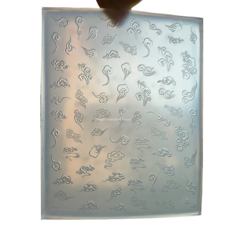Cloud Pattern/Phoenix/Crane/Fish Relief Mold Handmade DIY Ultra-light Clay Pottery Clay Polymer Mud Transparent Silicone Mold