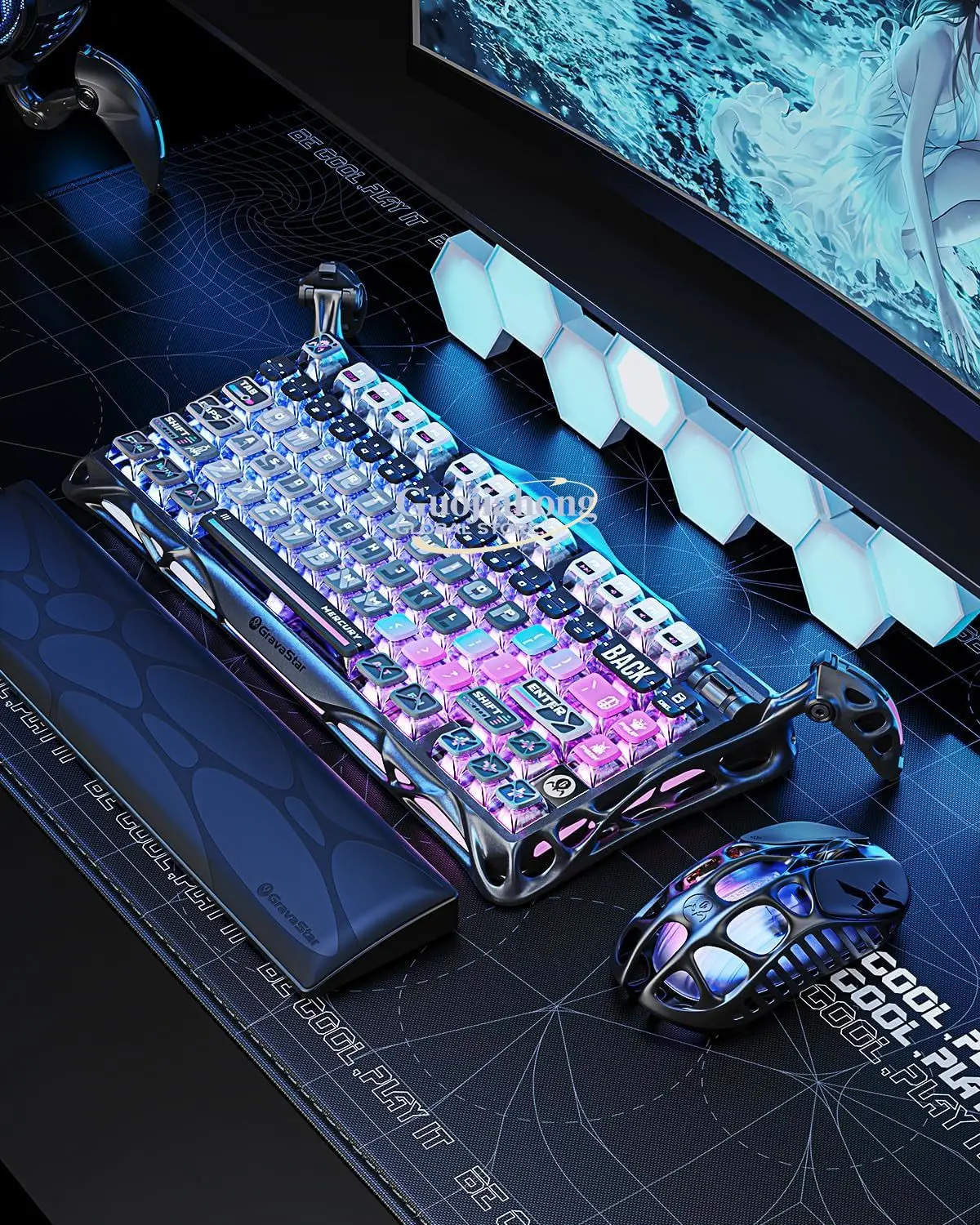 Klawiatura mechaniczna Factory K1 Pro 75% bezprzewodowa, 79 klawiszy, podświetlenie RGB, przełączniki liniowe.