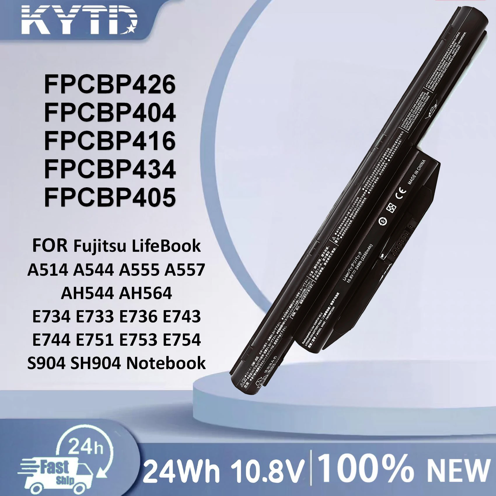 KYTD 2250mAH FPCBP404 Battery for Fujitsu LifeBook A544 AH564 E733 SH904 FFPCBP426 FPCBP429 FPCBP416 FPCBP434 FPCBP405 24WH