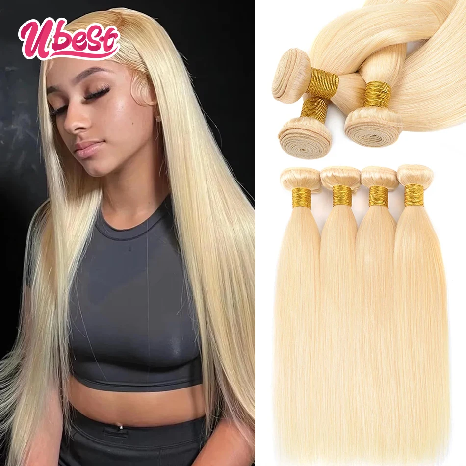 

Ubest 613, светлые прямые объемные волосы для плетения, 100% пучок человеческих волос, бразильские волосы, прямые пучки волос Remy для женщин