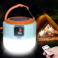 1000 Watts Bulb Portable Emergency Lamp Solar Work Light Bbq  Rechargeable Led Camping Lantern With Remote Control