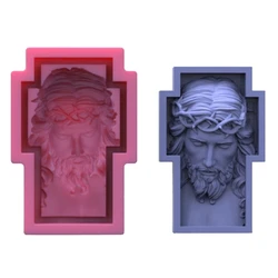 Molde silicona para estatua Navidad, molde yeso para vela aromática Diy, 3XUA