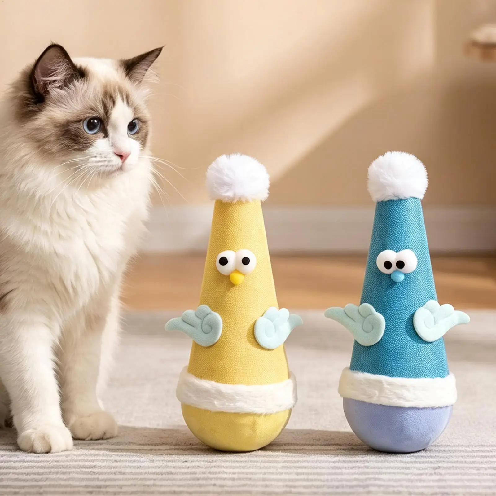 Cat Wobble Toy Chicken Shape Animals Scratching Companion Interactive Cat Toy Wobbler For Living Room Bedroom Study Room