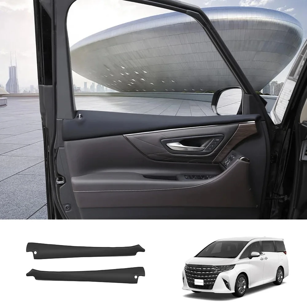 

For For Toyota Alphard 40 Series 2023 Front Door Window Armrest Cover ABS Leather Wrapped Anti-Scratch Protector Accessories
