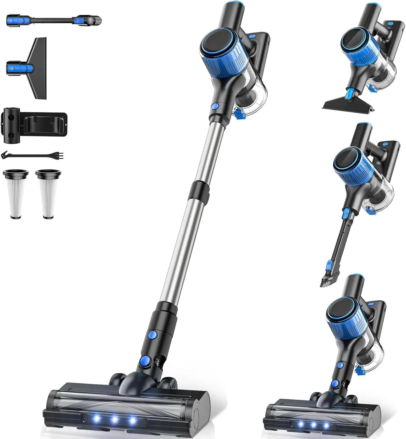 

8-in-1 Cordless Vacuum Cleaner with Powerful Suction, LED Display, 45-Min Battery for Hard Floors and Pet Hair