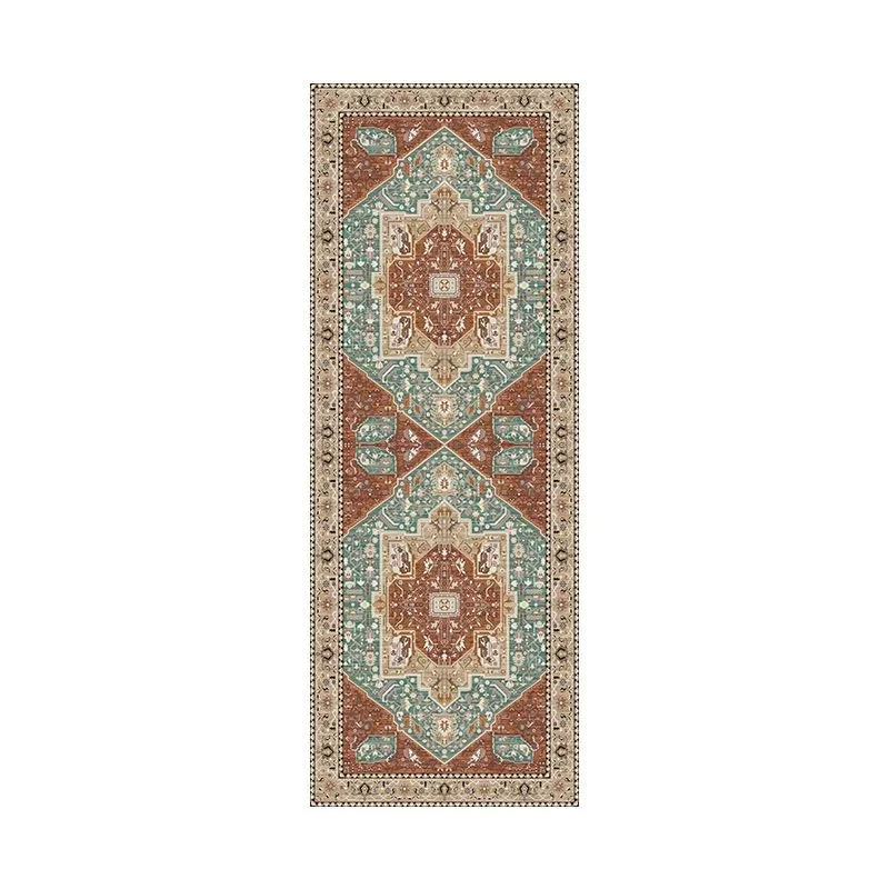 Machine Washable Easy Fold Carpet Bohemian Style Bedroom Carpets Soft Non-Slip Corridor Rug Easy Care for Room Play Rugs Tapis