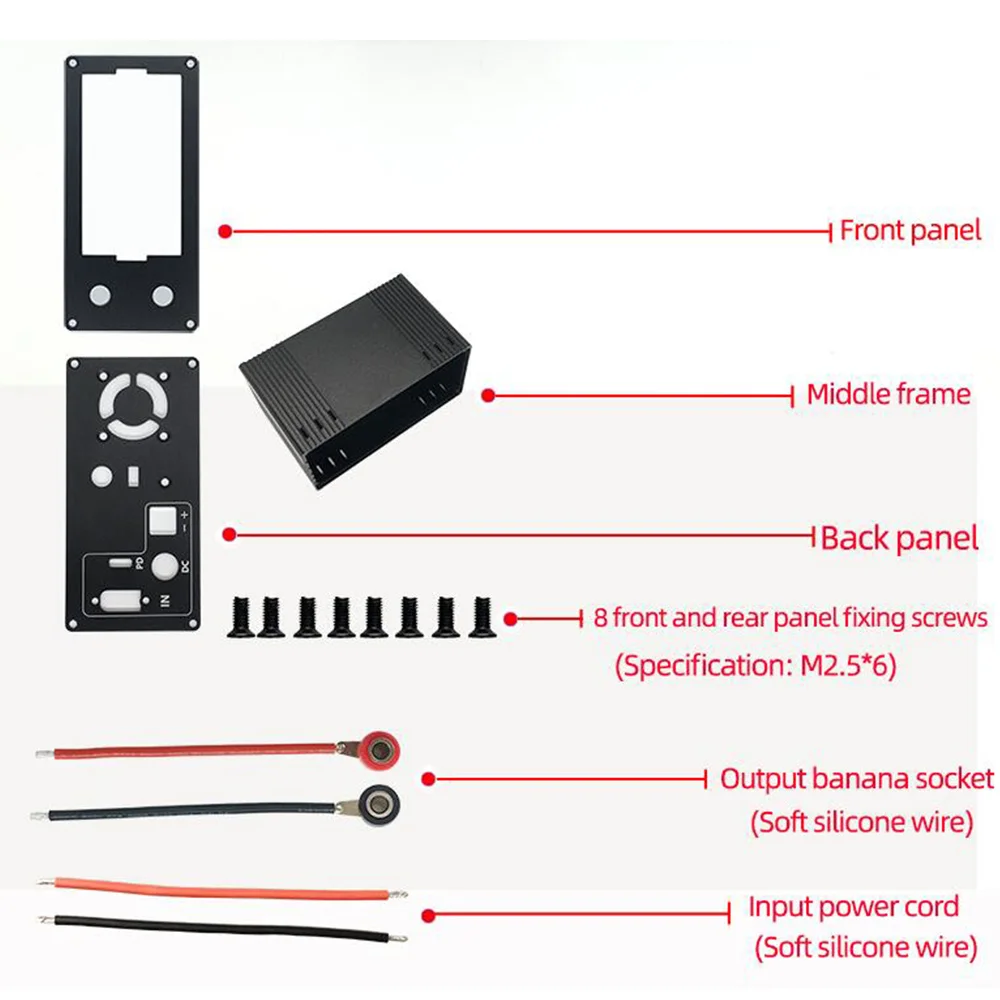 Aluminum Alloy Multiple Interfaces DIY Shell Kit for XYH3606 CNC DC Buck Boost Converter, Case and Driver