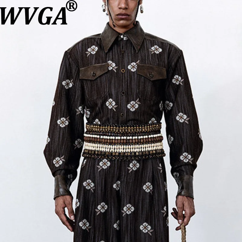 

Мужская джинсовая рубашка с вышивкой, весна-осень, новая коллекция, трендовая, винтажная, повседневная, модная, с длинным рукавом, W18625