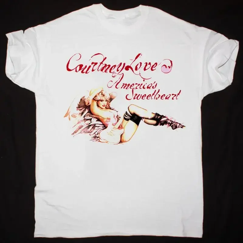Courtney Love America's Sweetheart Kurzarm-T-Shirt, weiß, Unisex, alle Größen T012