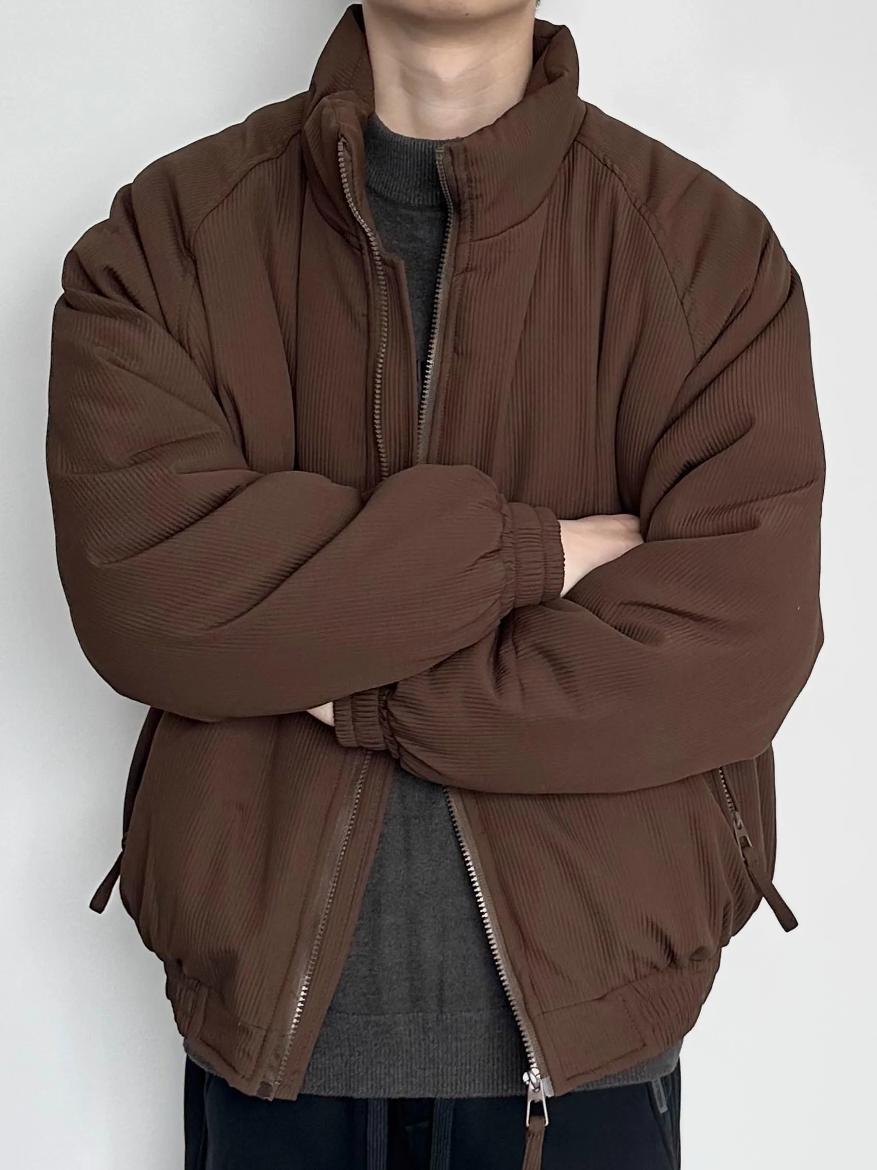 

Retro Japanese Sle Loose Cotton Jaet for Couples Thiened Stand Collar Women's Sle Winter Warm Casual Long Sve Coat