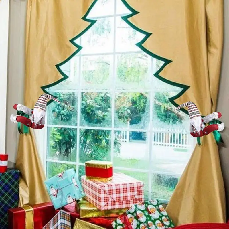 Christmas Gnome Curtains Tiebacks Gnome Curtains Tiebacks Holdback Gnome Curtains Tiebacks Holdback Fastener Buckle Clamp Window