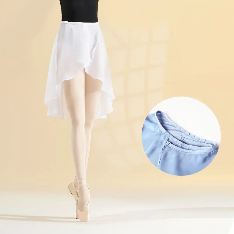 Women Ballet Skirt Dance Wrap Skirt Long Chiffon Dance Skirt Ballet Tutu Dress Skate Skirt Adjustable Buckles Ballerina Skirt