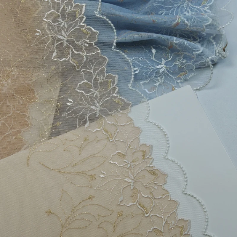 

12Meters Embroidered Lace Trims Skirt Hem For Clothing Accessories Lingerie Dress Sewing Lace