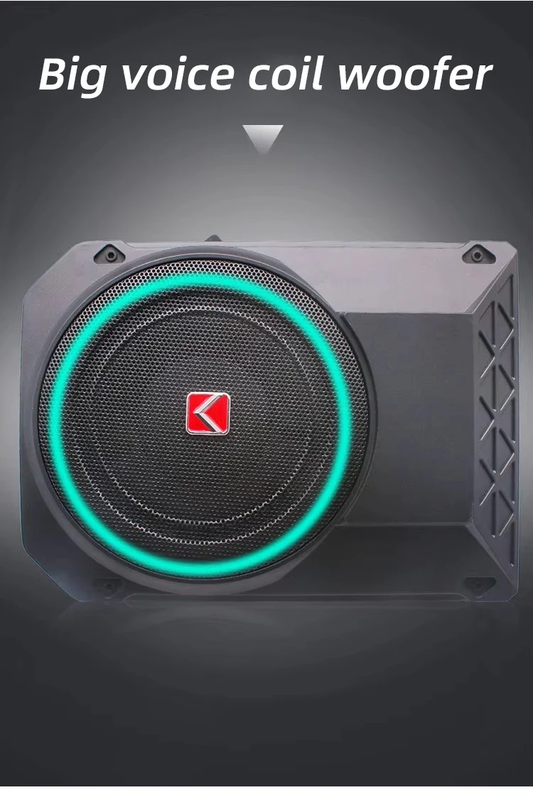 Wholesale 10 Inch 2.5ohm RMS 200W max 800W Under Seat Auto Audio Subwoofer Modified 12V Big Power Amplifier Slim Car Subwoofer