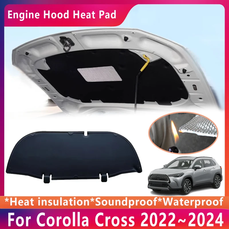 

Heat Insulation Mat For Toyota Corolla Cross XG10 2022 2023 2024 Car Hood Engine Heat Soundproof Cotton Pads Cover Accessories