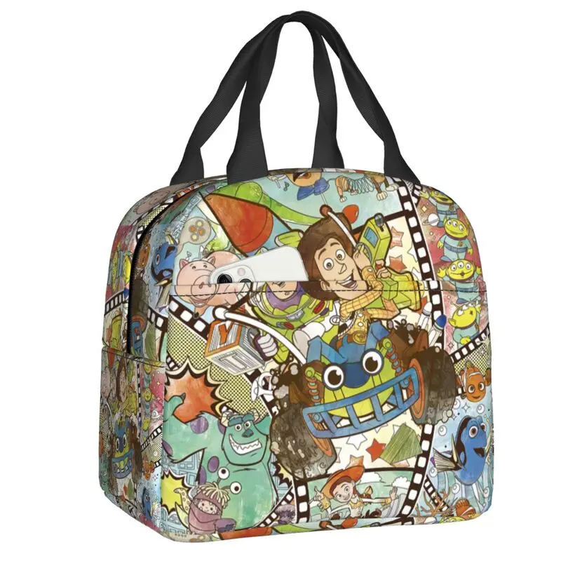 Fiambrera personalizada de Toy Story Collage, bolsa térmica impermeable, aislante para alimentos, bolso de mano portátil para Picnic, escuela para