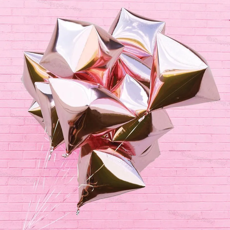10/5 Stück Diamant-Luftballons, 22 Zoll, metallische 4D-Folienballons, Silber, Roségold, Diamant für Geburtstag, Hochzeit, Junggesellenabschied, Dekoration – Detail 39