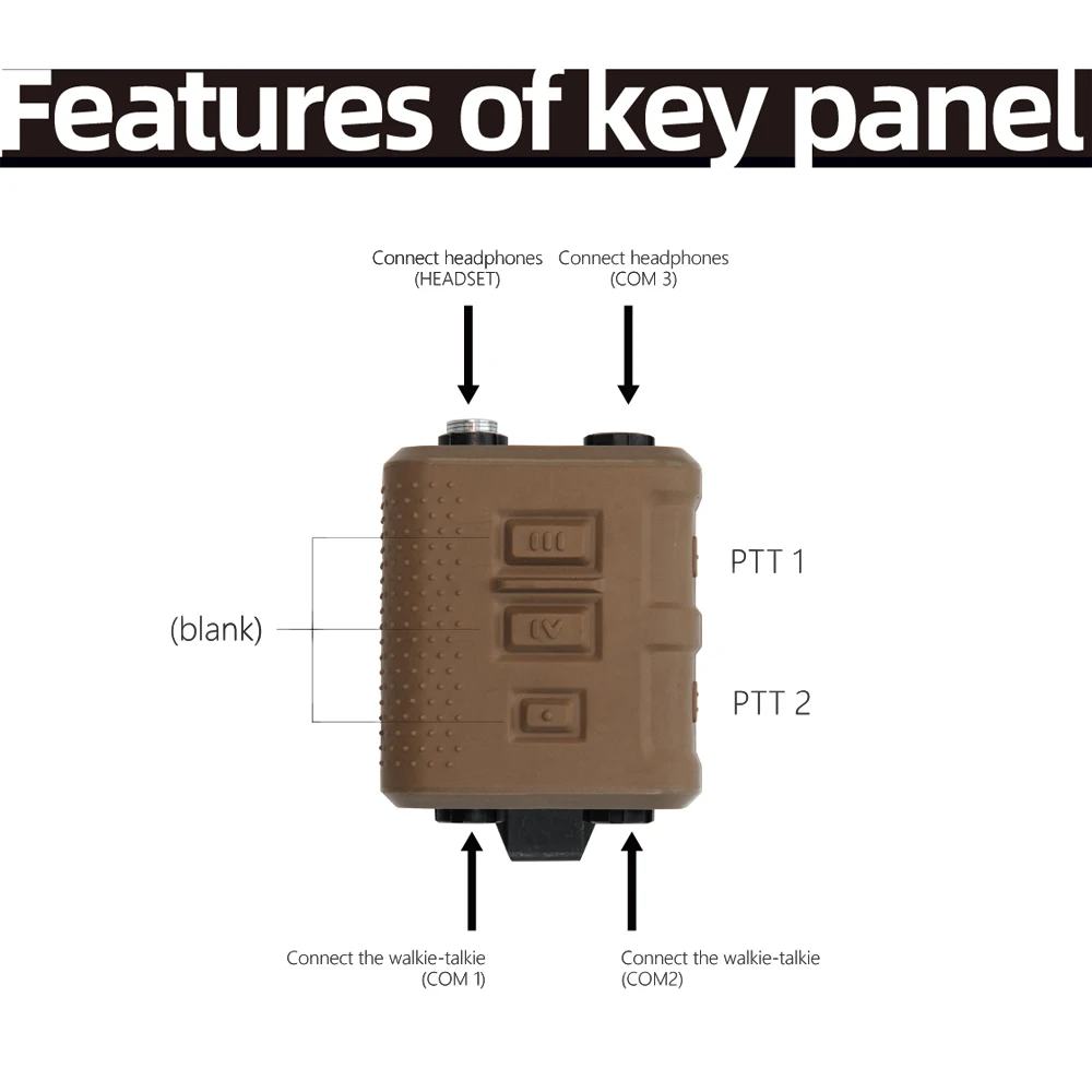 KRYDEX FCS V60 PTT التكتيكية الارسال استقبال موصل ل أمبير Comtac III سماعة سماعة 6 دبوس محول كابل KN6 إلى U174/U