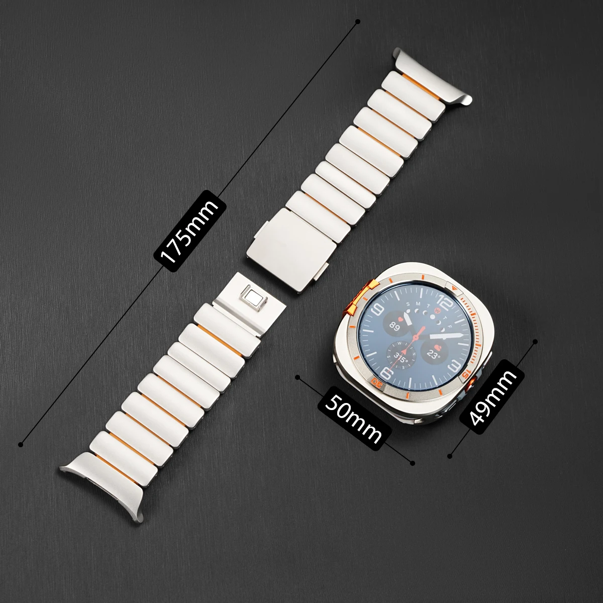 Titanium Strap+Metal Case for Samsung Galaxy 7 Ultra 47mm Hard Protector Frame for Galaxy Watch Ultra2025 47mm Magnetic Bracelet
