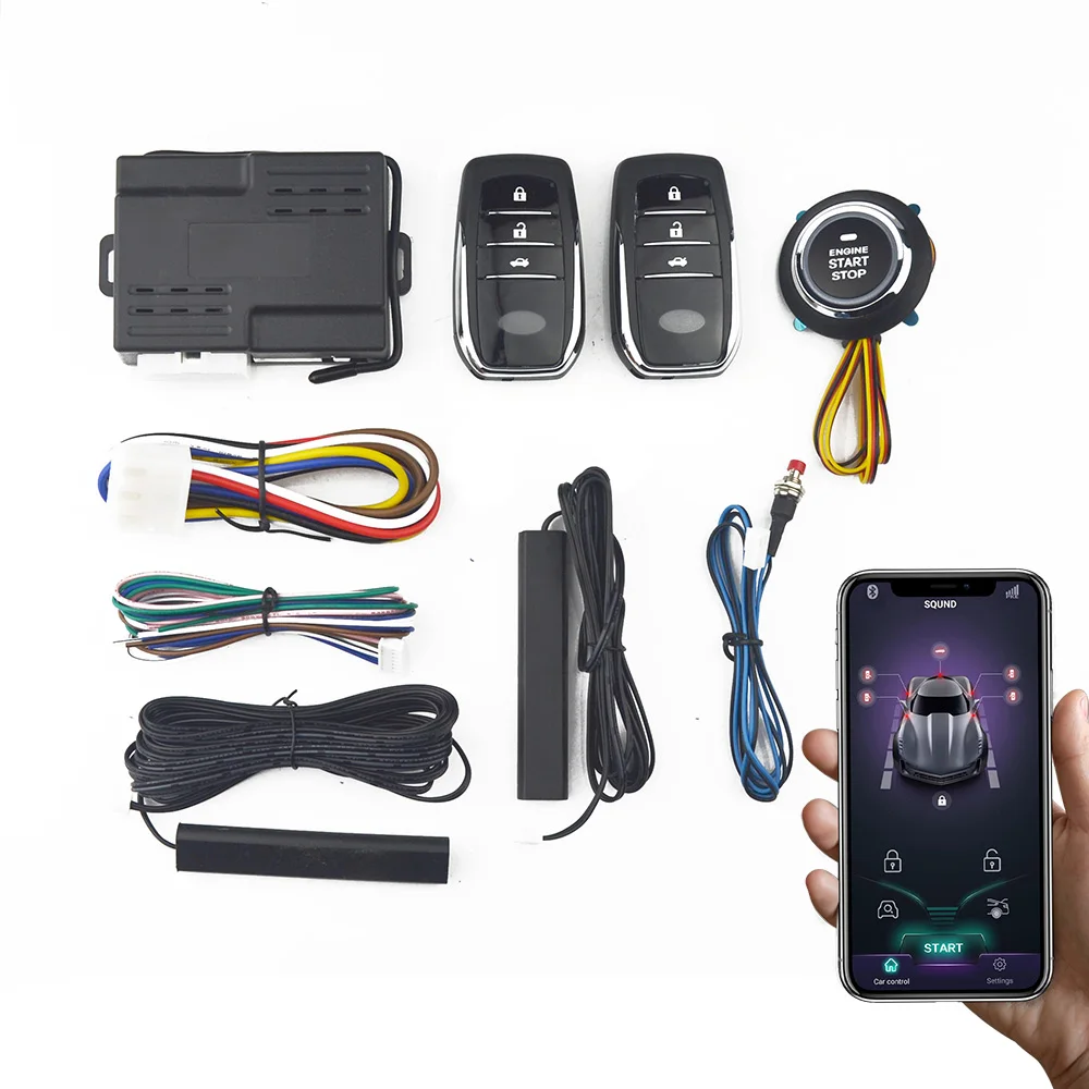 

Universal 12V Car Smart Keyless Entry Bluetooth Remote Start System Start Stop Ignition Button Car Alarm Accessories