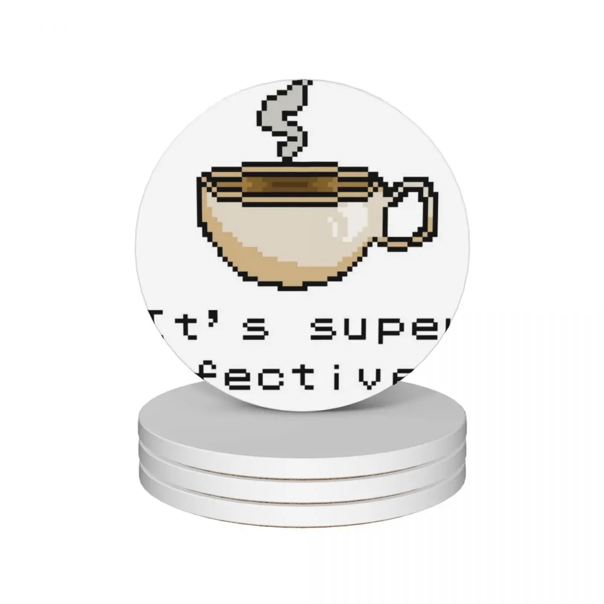 

It's Super Effective!! Ceramic Coasters (Set of 4) Tea cups coffee cup stand plate Coasters