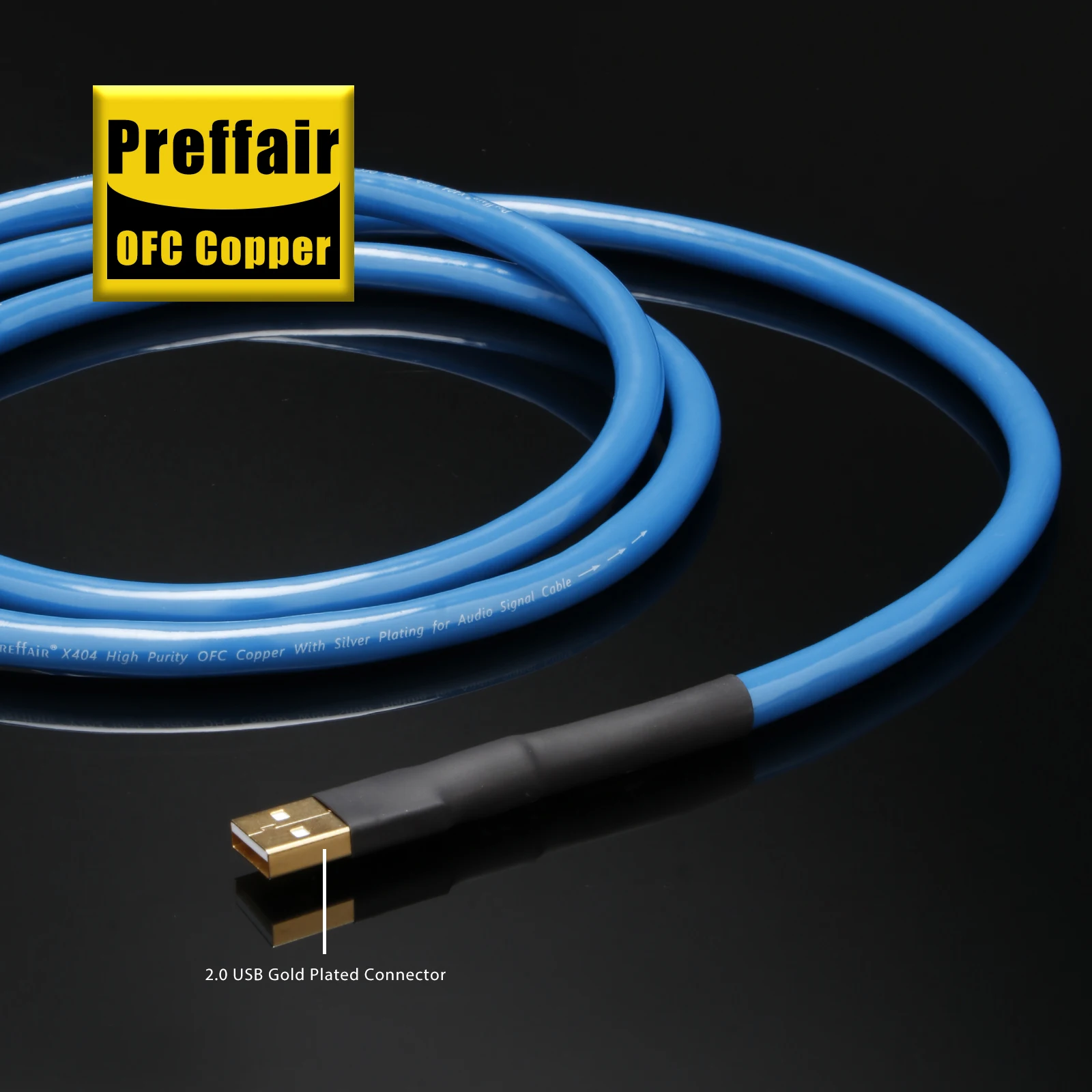 USB 2.0 Cable Silver Plated USB Type A to Type B Printing Wire with 24K Gold Plated Double Layer Shielding Data Laptop Cable