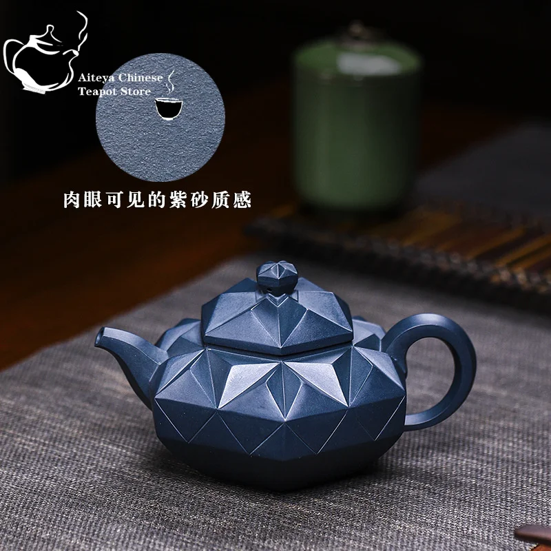 Yixing-Handmade Clay Teapot, Teapot Collection, Celestial Clay, Diamond Light, Kung Fu Tea Set, Chinese Teapot, 320ml